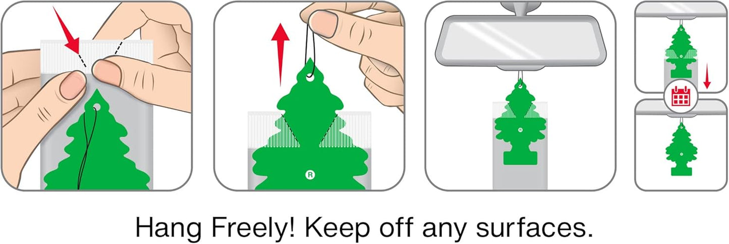 Air Fresheners Car Air Freshener. Hanging Tree Provides Long Lasting Scent for Auto or Home. Black Ice, 24 Air Fresheners