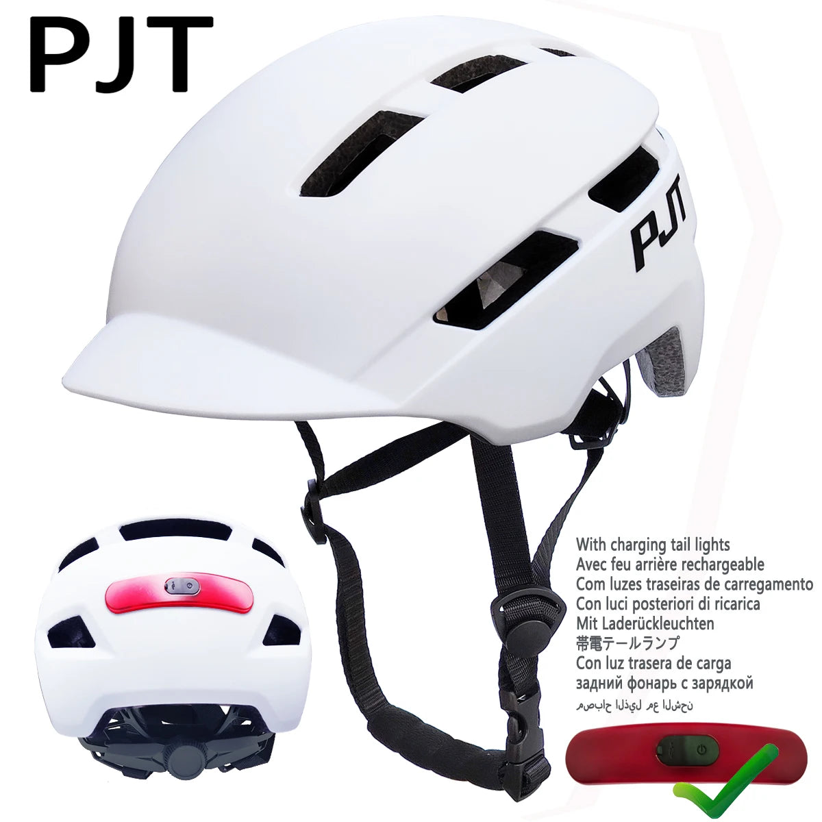 New Cycling Helmet In-Mold Mountain Road USB Rechargeable Tail Light Bicycle Bike Helmet Sports Safe Hat MTB Cycling Helmet