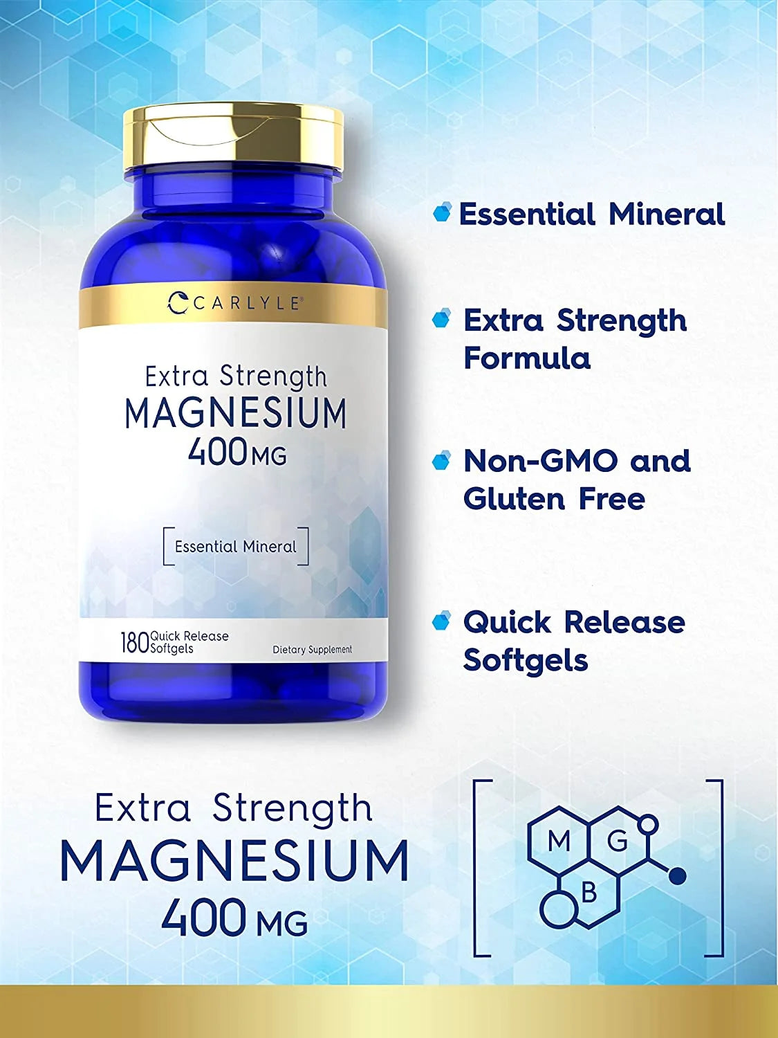 Extra Strength Magnesium | 400 Mg | 180 Softgels | by