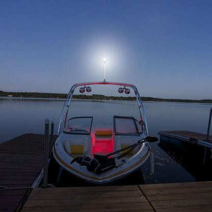 Boat Anchor Light 3-Nautical Mile White LED Fold down Stern Light for Pontoon and Fishing Boat All round 360° White LED 12-24V (9" Foldable)