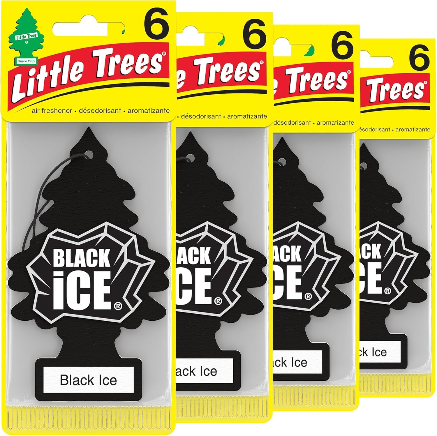 Air Fresheners Car Air Freshener. Hanging Tree Provides Long Lasting Scent for Auto or Home. Black Ice, 24 Air Fresheners