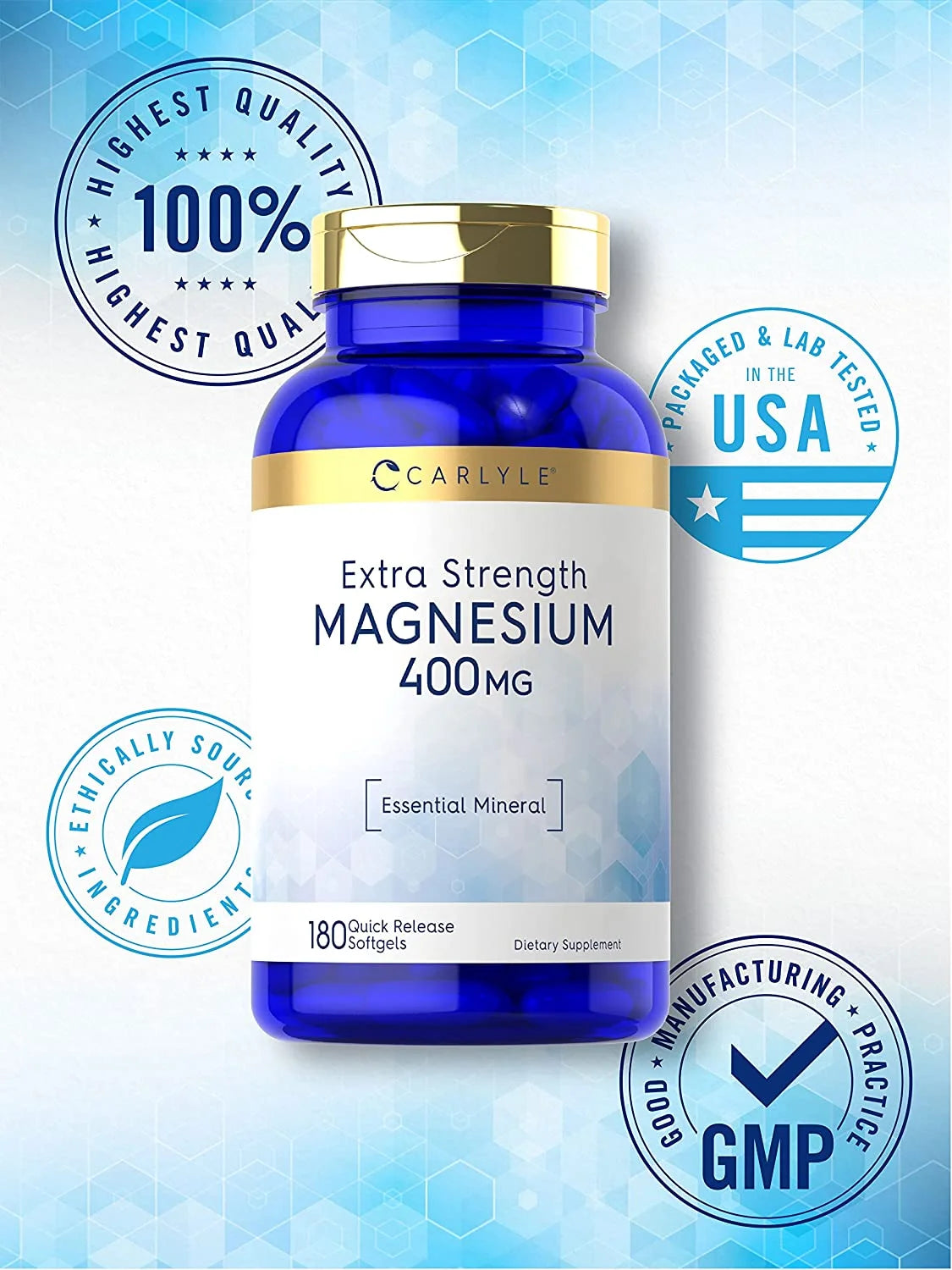 Extra Strength Magnesium | 400 Mg | 180 Softgels | by