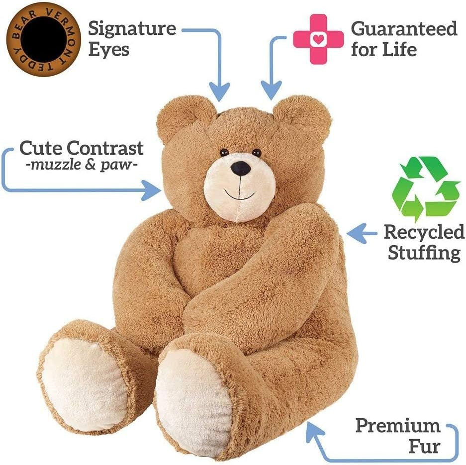 Giant Teddy Bear – 4 FT, 48" Large Plush Toy, Giant Stuffed Animal, Soft Brown Bear Gift for Girlfriend, Wife, Anniversary or Birthday – Crafted in the USA