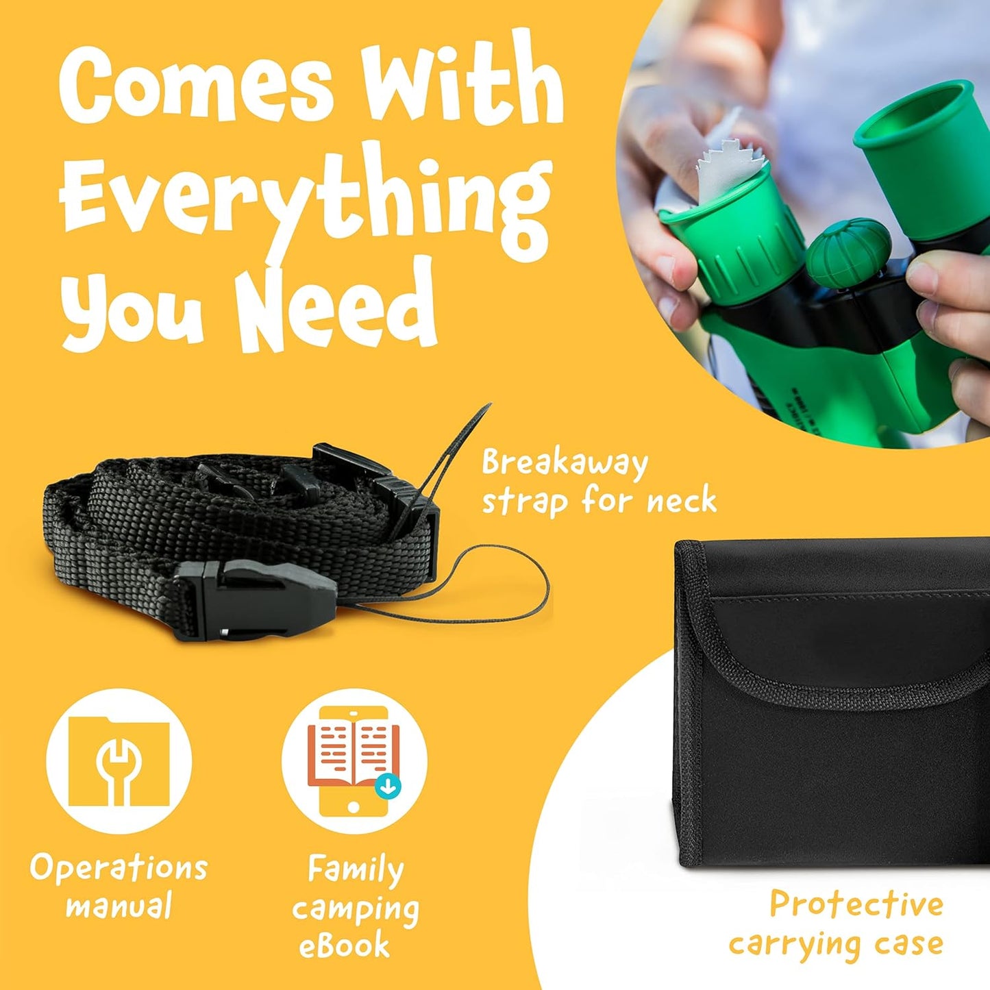 Think Peak - Binoculars for Kids Ages 4-8 - Outdoor Sports - Educational Adventure - 8X21 Compact - Nature Exploration Bird Watching - Green