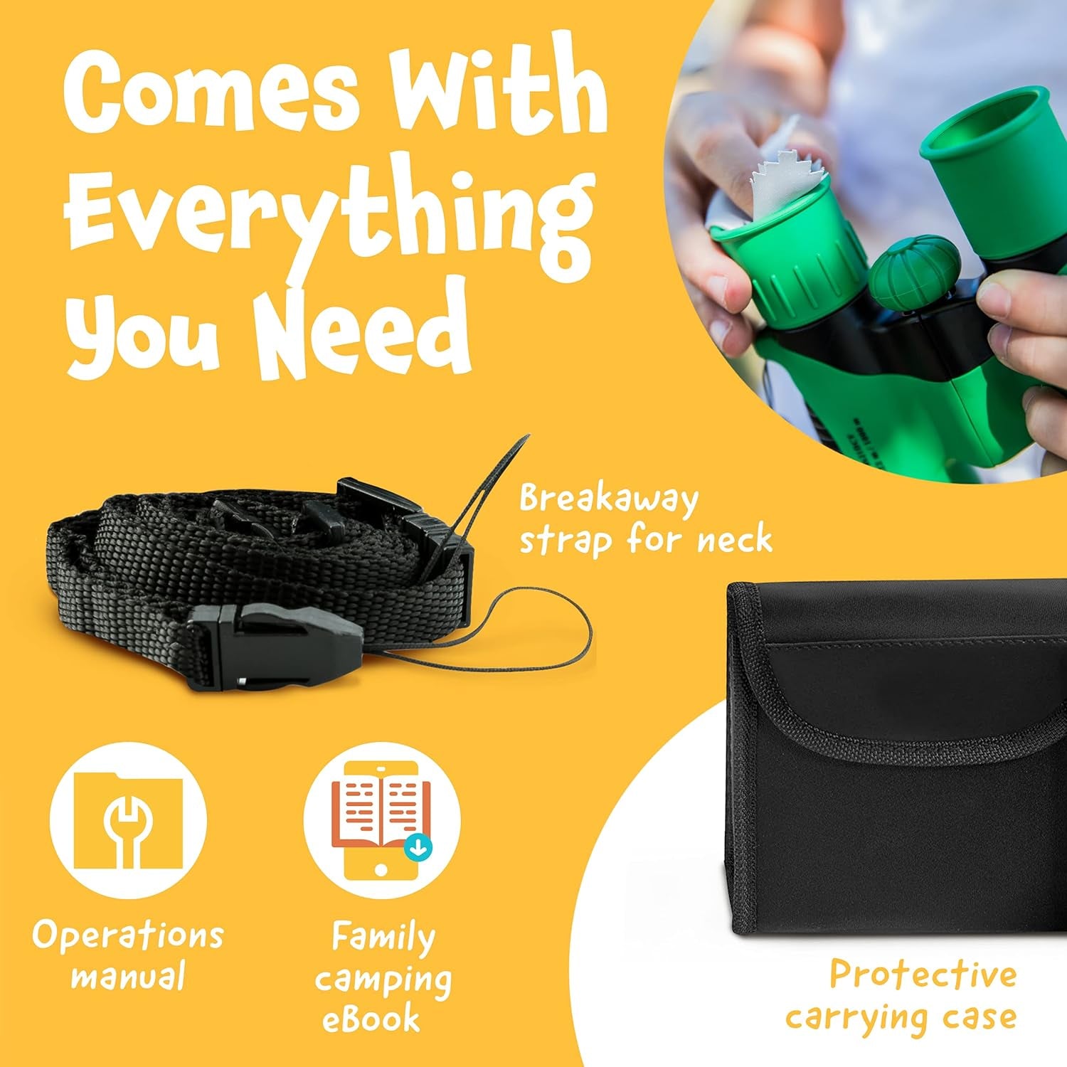 Think Peak - Binoculars for Kids Ages 4-8 - Outdoor Sports - Educational Adventure - 8X21 Compact - Nature Exploration Bird Watching - Green