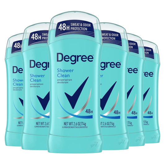 Original Antiperspirant Deodorant Shower Clean Pack of 6 48-Hour Sweat & Odor Protection Antiperspirant for Women 2.6 Oz
