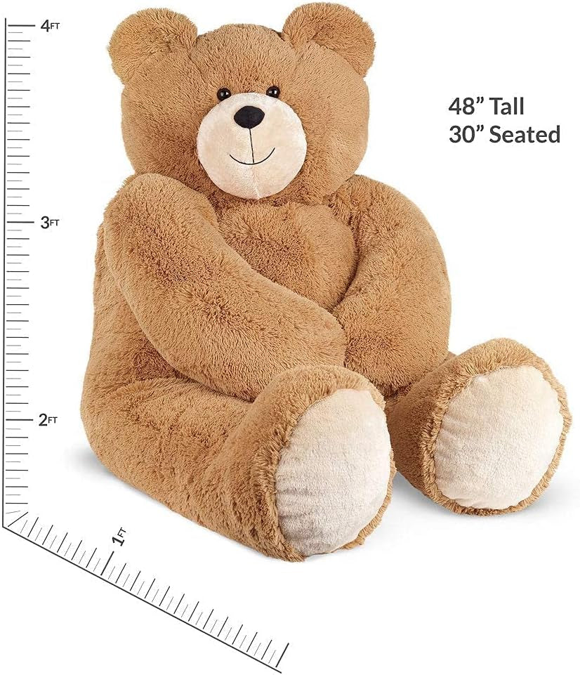 Giant Teddy Bear – 4 FT, 48" Large Plush Toy, Giant Stuffed Animal, Soft Brown Bear Gift for Girlfriend, Wife, Anniversary or Birthday – Crafted in the USA