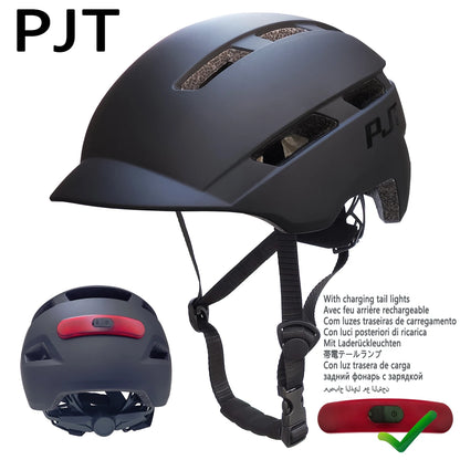 New Cycling Helmet In-Mold Mountain Road USB Rechargeable Tail Light Bicycle Bike Helmet Sports Safe Hat MTB Cycling Helmet