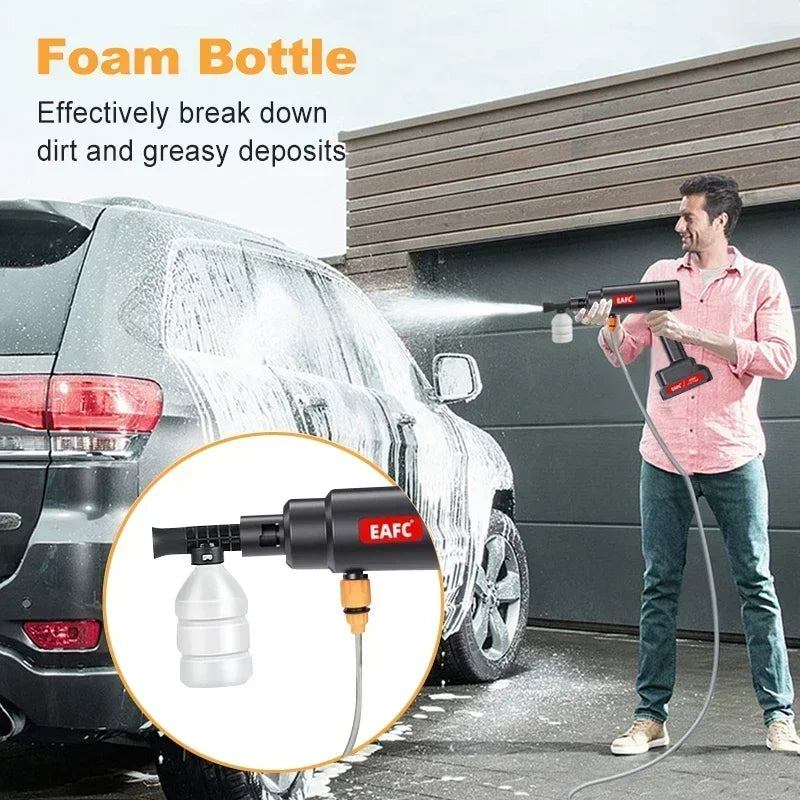 60Bar Electric Cordless High Pressure Car Wash Gun Washer Supplies Foam Generator Spray Cleaner Car Wash Cleaning Machine