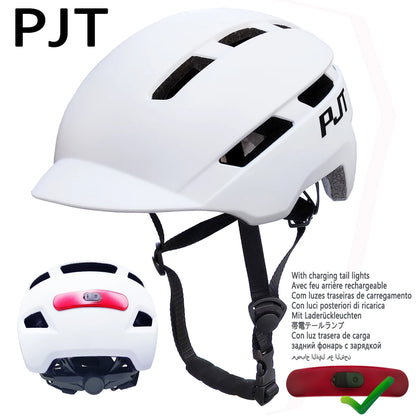 New Cycling Helmet In-Mold Mountain Road USB Rechargeable Tail Light Bicycle Bike Helmet Sports Safe Hat MTB Cycling Helmet