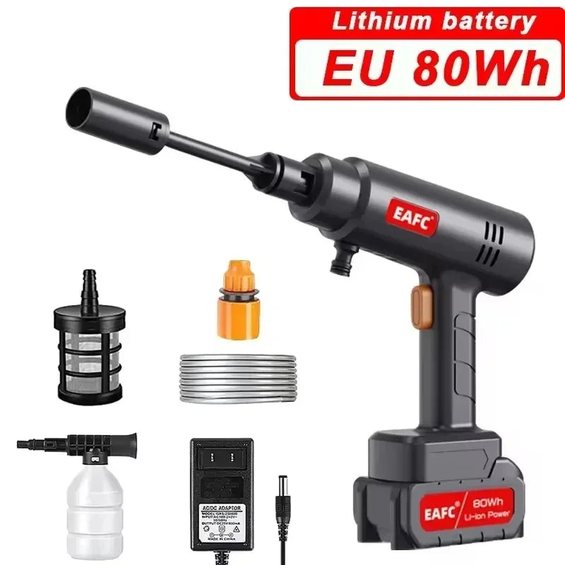 60Bar Electric Cordless High Pressure Car Wash Gun Washer Supplies Foam Generator Spray Cleaner Car Wash Cleaning Machine