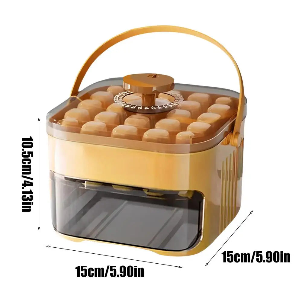 Ice Mold Tray Press Ice Tray Bucket 25-Grid Ice Block Maker Tray Ice Cubes Mold Ice Maker Square Ice Tray Mould with Container