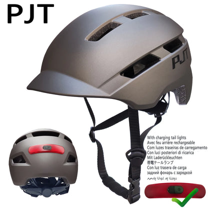 New Cycling Helmet In-Mold Mountain Road USB Rechargeable Tail Light Bicycle Bike Helmet Sports Safe Hat MTB Cycling Helmet