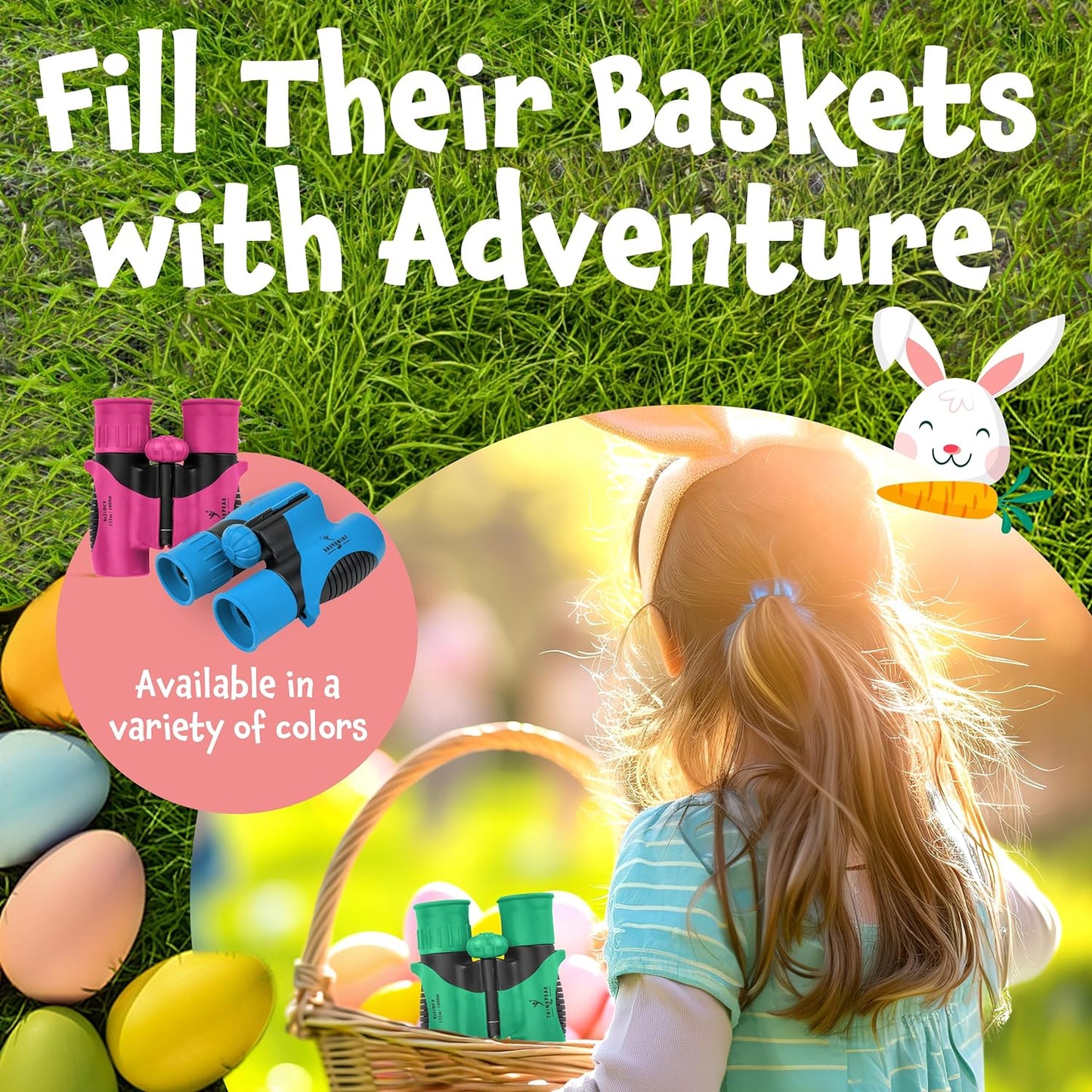 Think Peak - Binoculars for Kids Ages 4-8 - Outdoor Sports - Educational Adventure - 8X21 Compact - Nature Exploration Bird Watching - Green